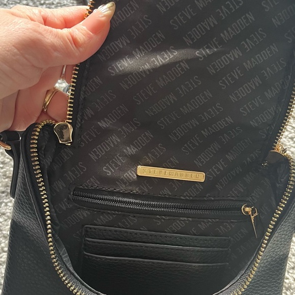 Steve Madden Black Crossbody Bag with Gold Accents - Picture 2 of 2